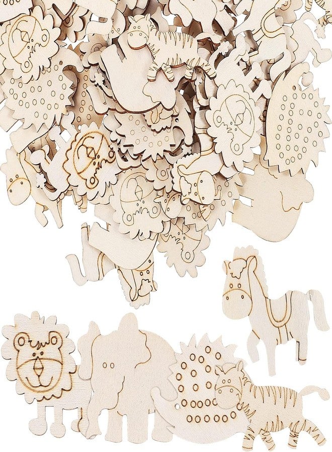 Cliths 100Pcs Woodland Animal Wooden Shapes Chips Natural Wood Slices for Table Scatter Confetti Craft Embellishments DIY Scrapbooking Card Making Wedding Decoration - Image 1